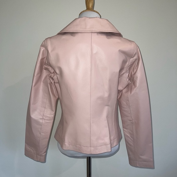 Moda International Pink Leather Jacket Size Small - Picture 3 of 4